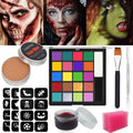 VERONNI 22-Color Face & Body Paint Kit with Brush & Stencils Face & Body Paint QXL 7 pcs 02