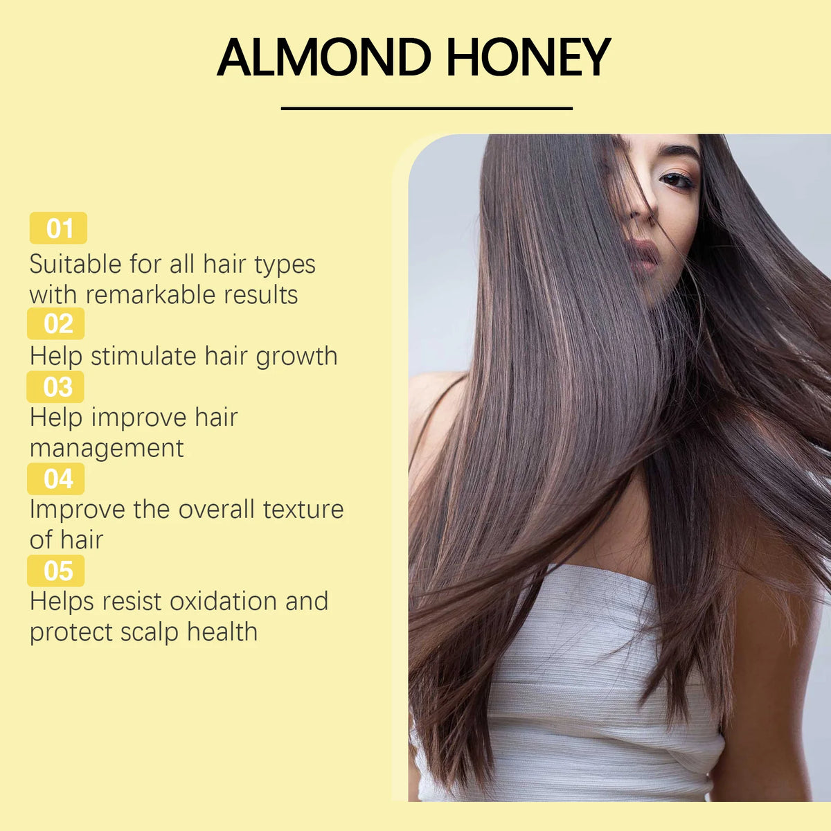 Natural Honey Almond Shampoo Conditioner & Hair Balm Kit Hair Care Kit QXL