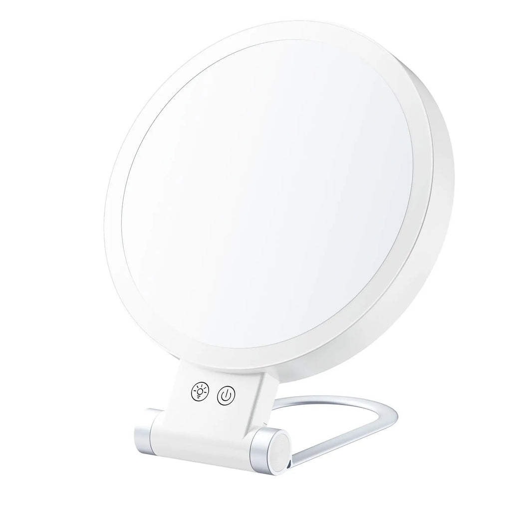 LED Vanity Mirror 10x Magnifying | 3-Color Touch Dimmer USB LED Vanity Mirror QXL 10x