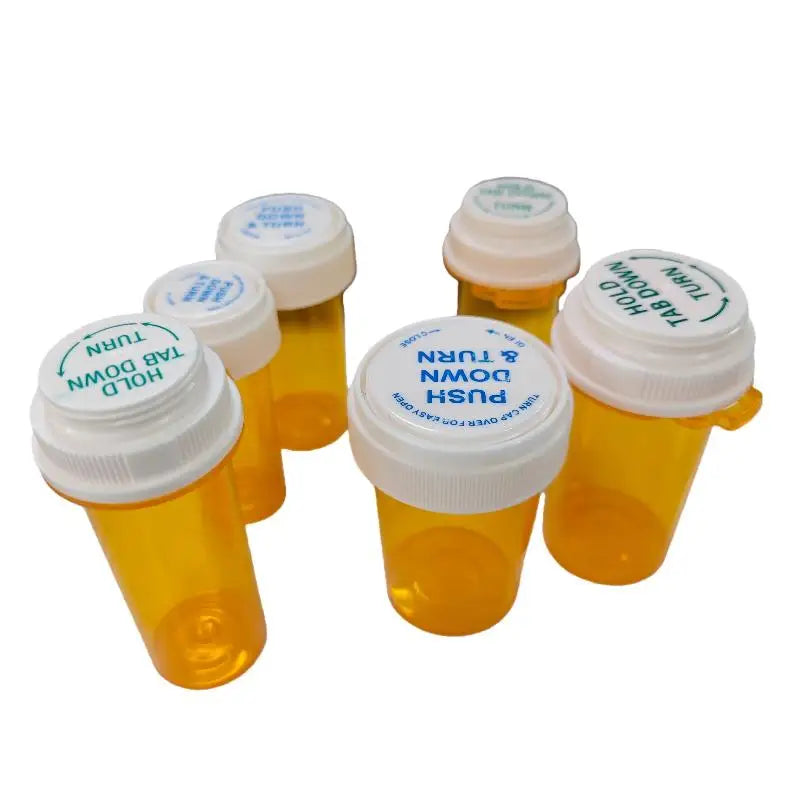 Child-Resistant Plastic Pill Bottles | Double Cap | 5/10/20-Pack Pill Storage Bottles QXL
