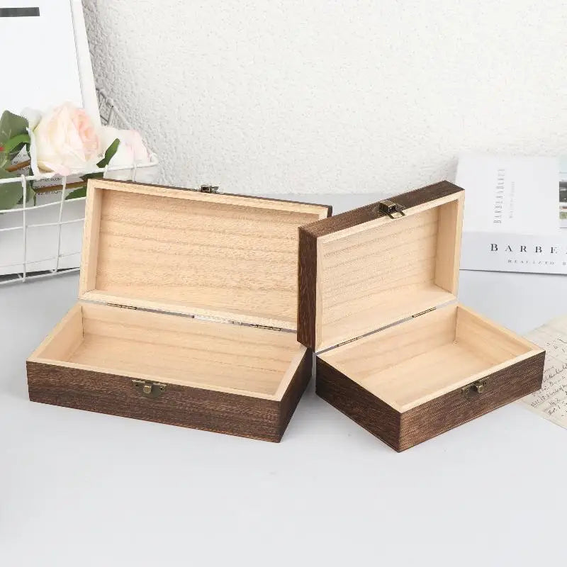 Vintage Wooden Hinged Box | Jewelry, Craft & Gift Storage Wooden Storage Box QXL