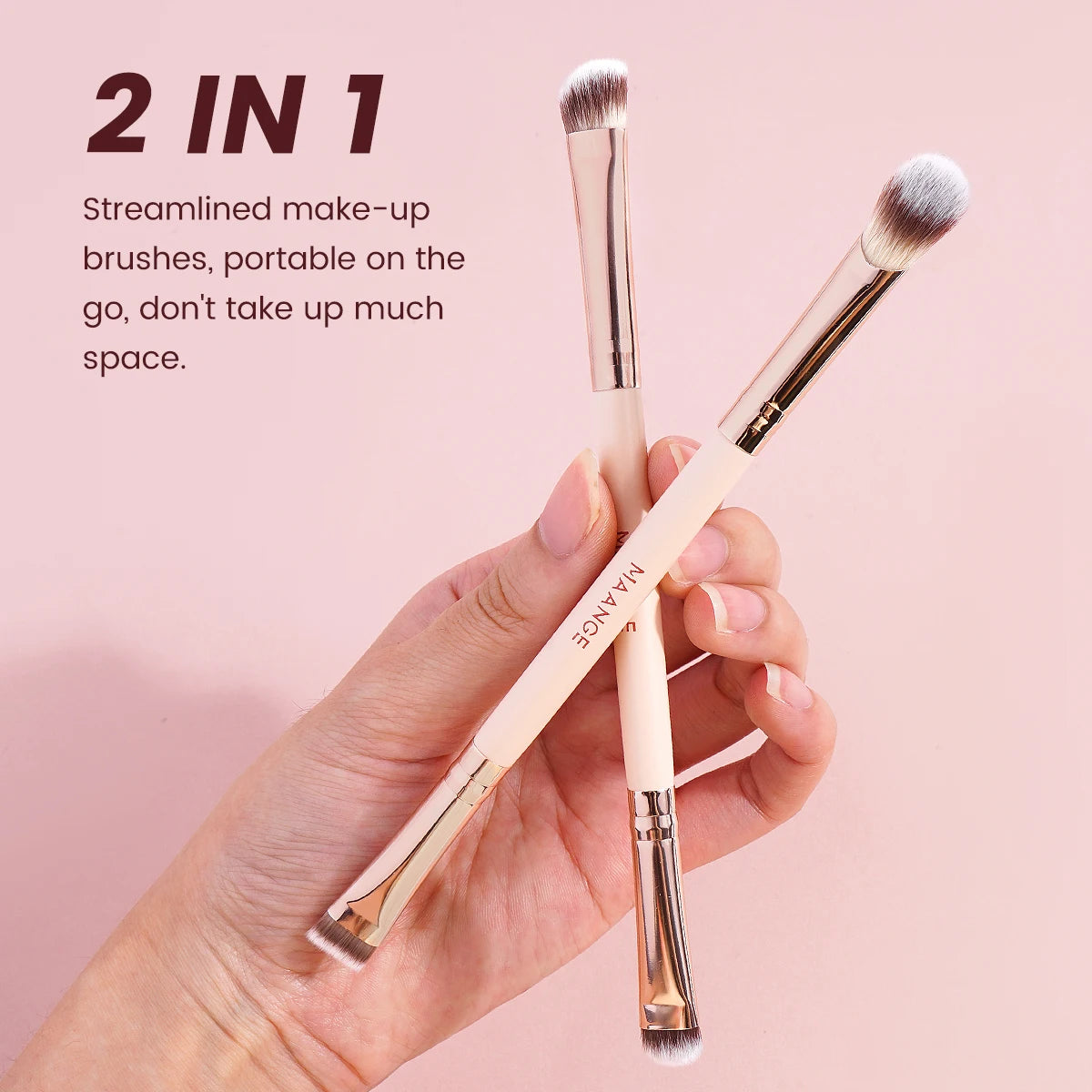 MAANGE 5-Pc Double-Ended Eye Makeup Brush Set – Soft Synthetic Eye Makeup Brush Set QXL