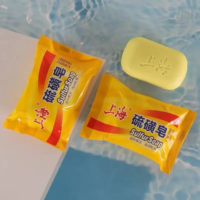 5-Pack Shanghai Sulfur Soap | Deep Cleansing Face & Body Bar Cleansing Soap Bar QXL