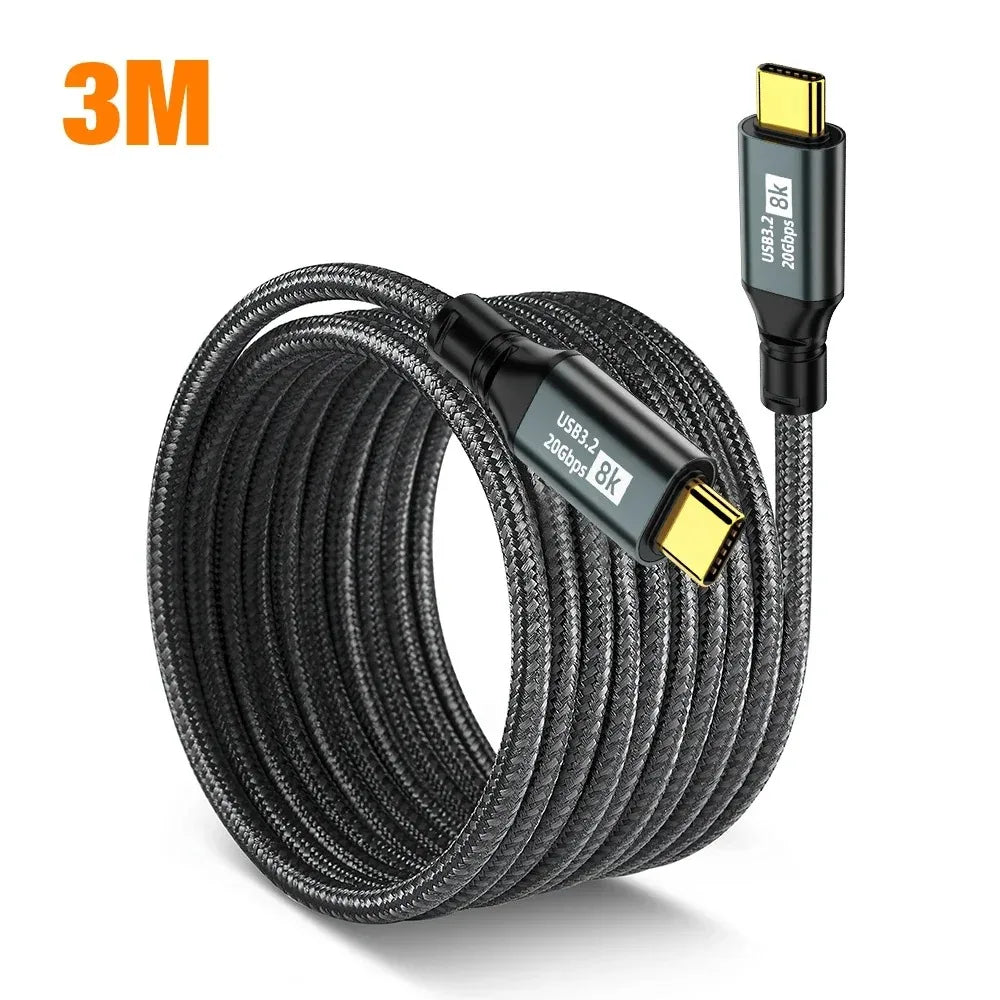 100W USB-C Cable 20Gbps 8K 60Hz | iPhone MacBook Samsung USB-C Cable QXL 3M