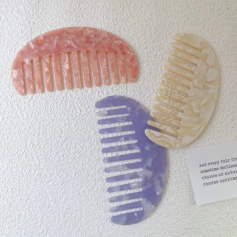 Acetate Wide Tooth Hair Comb | Retro Korean Style for Women Wide Tooth Hair Comb QXL