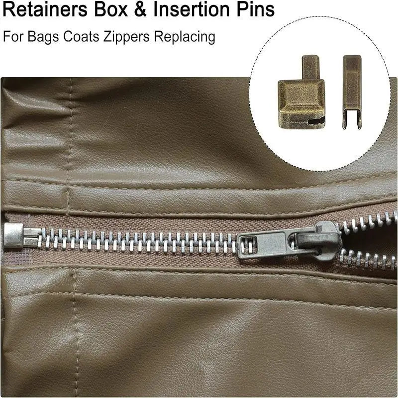 12-Pc Metal Zipper Repair Kit #3 #5 #8 #10 | Bag & Coat Fix Zipper Repair Kit QXL
