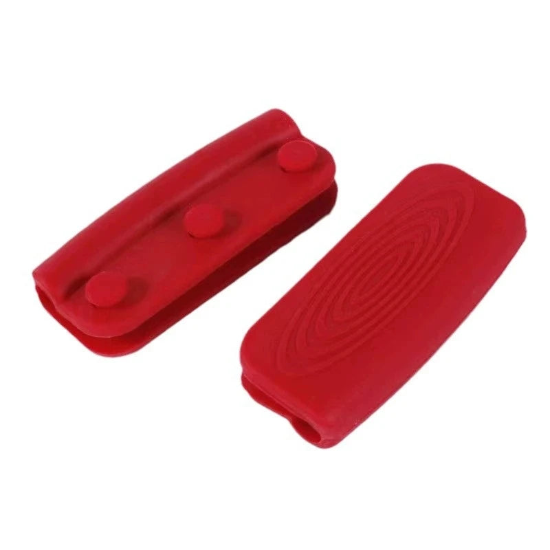 2-Pack Silicone Pot Handle Covers | Heat-Resistant Grip Clips Pot Handle Covers QXL Red 2pcs
