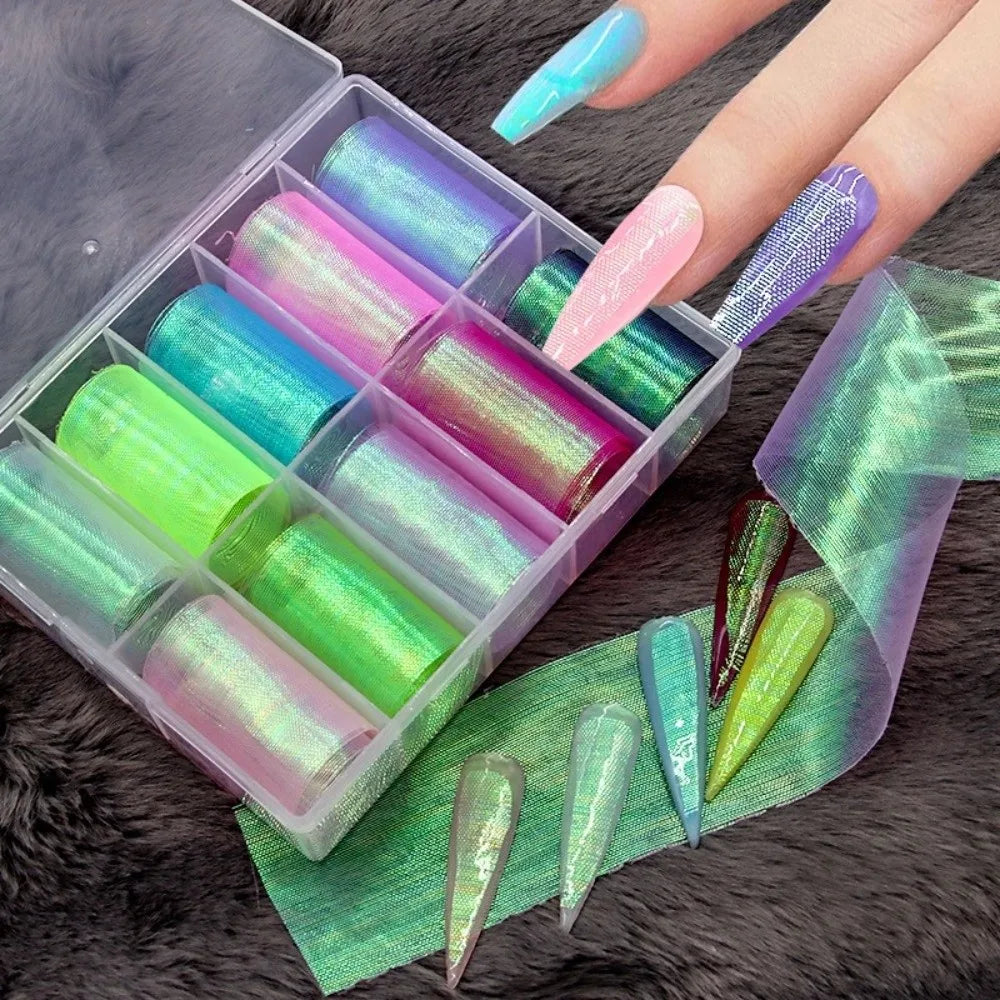 Mermaid Scale 3D Nail Foils | Mesh Texture Manicure Stickers Nail Art Foils QXL