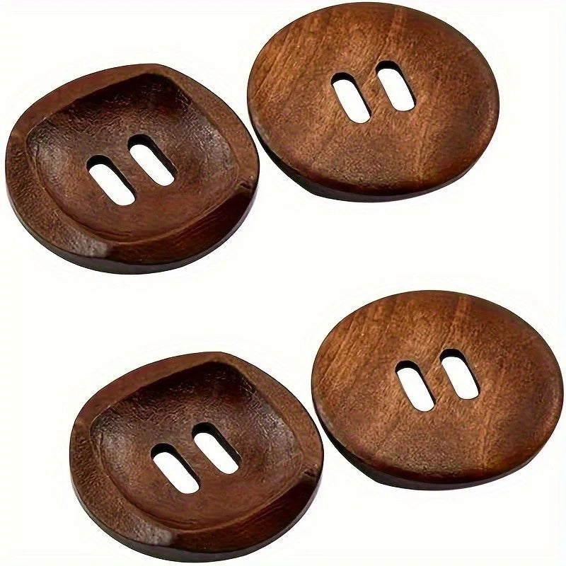 Round Brown Wood 2-Hole Buttons | Sewing, Knitting & Crafts Craft Sewing Buttons QXL