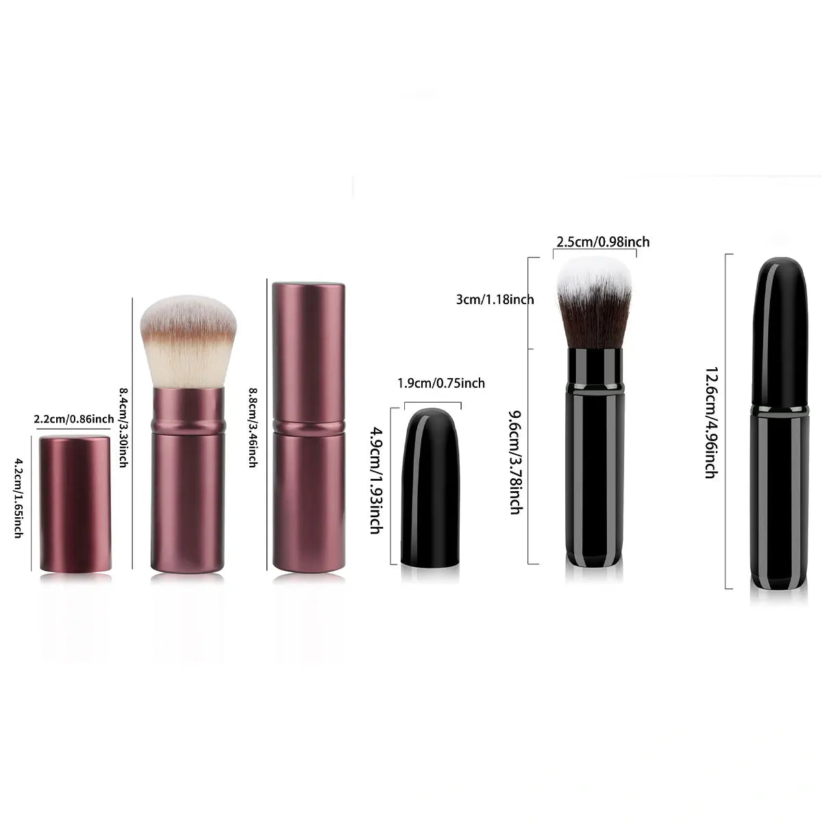RANCAI Retractable Portable Powder Brush | Mini Makeup Brush Retractable Makeup Brush QXL
