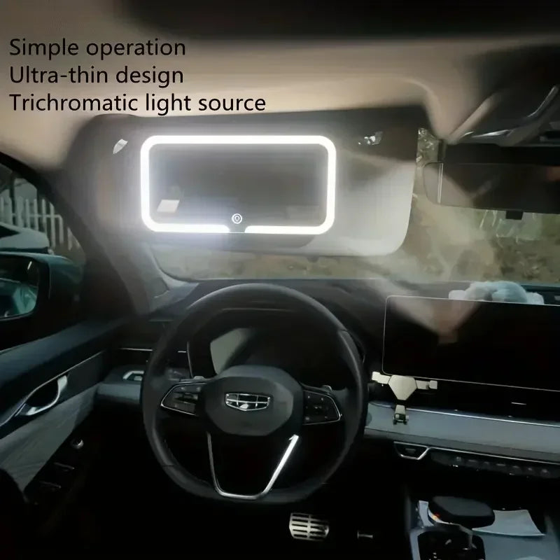Car Sun Visor Vanity Mirror | 3 Light Modes, Rechargeable LED Car Vanity Mirror QXL
