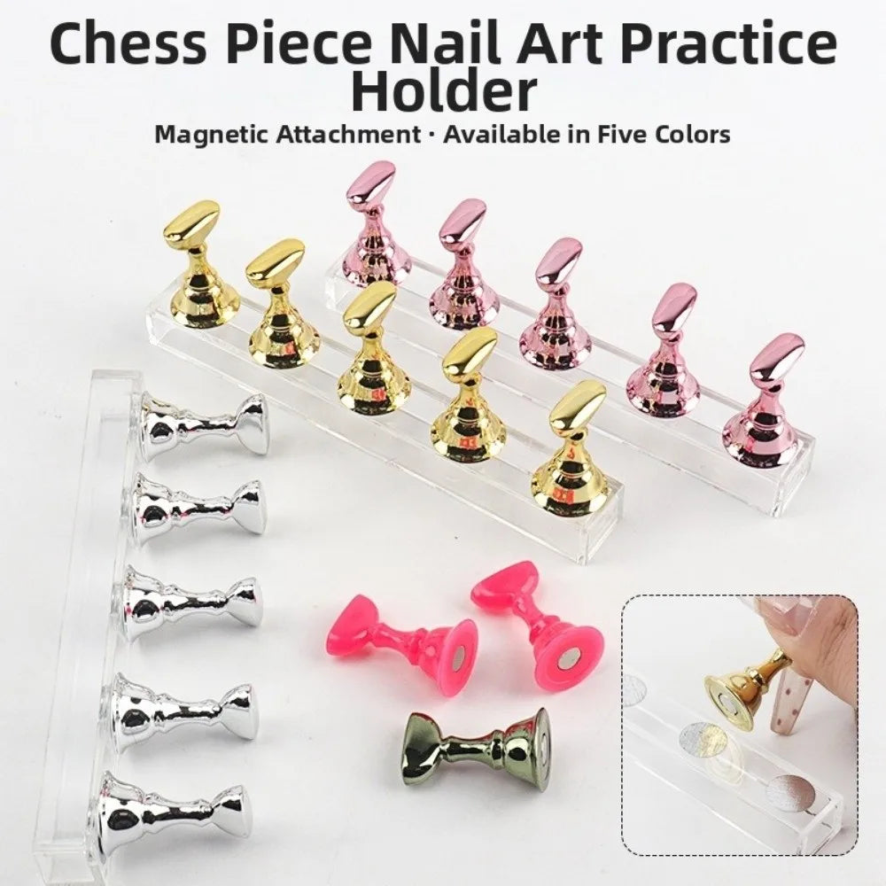 5-Pack Magnetic Nail Art Tip Holder Stand | Crystal Base Nail Tip Holder Stand QXL