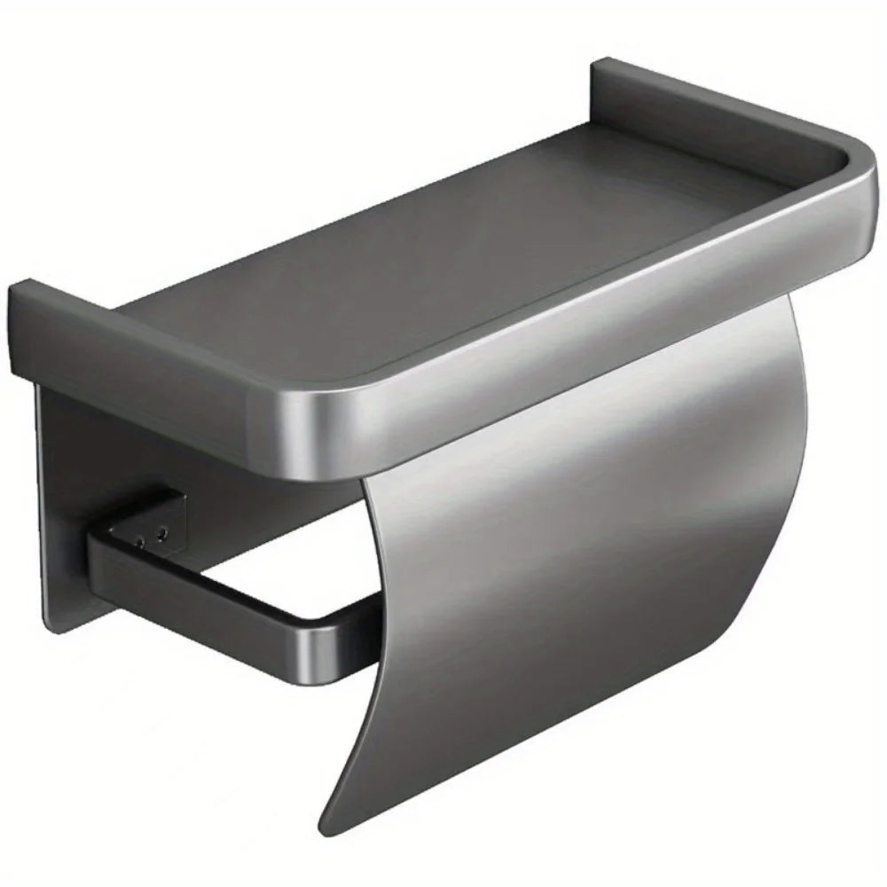 Self-Adhesive Toilet Paper Holder with Shelf | Wall Mount Toilet Paper Holder QXL