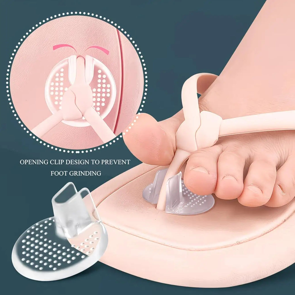 2-Pack Silicone Half Pads for Flip-Flops | Non-Slip Toe Protectors Sandal Toe Pads QXL