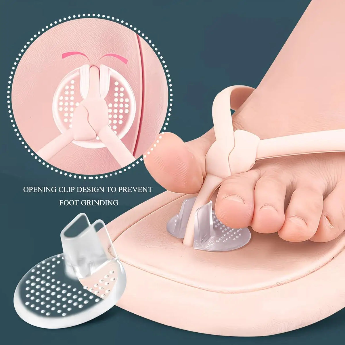 2-Pack Silicone Half Pads for Flip-Flops | Non-Slip Toe Protectors Sandal Toe Pads QXL