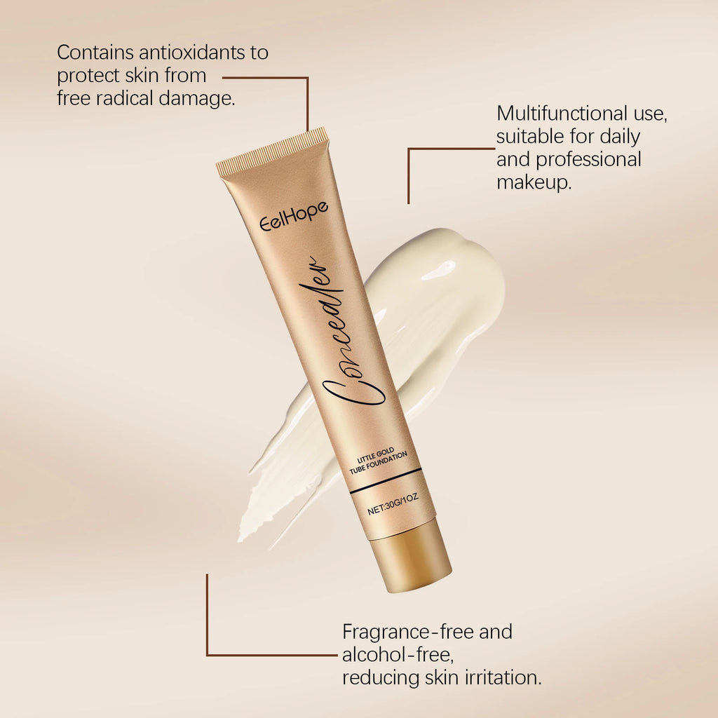Eelhope 2-in-1 Gold Tube Foundation & Concealer 30ml Foundation Concealer QXL