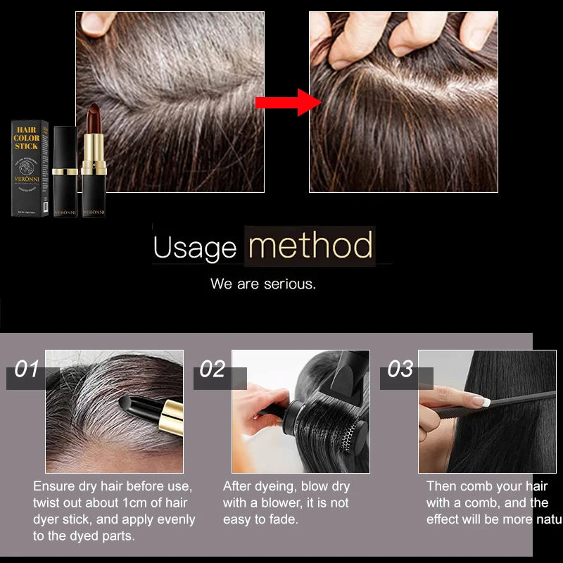Temporary Hair Dye Pen – Instant Gray Root Coverage | 4 Colors Hair Dye Pen QXL