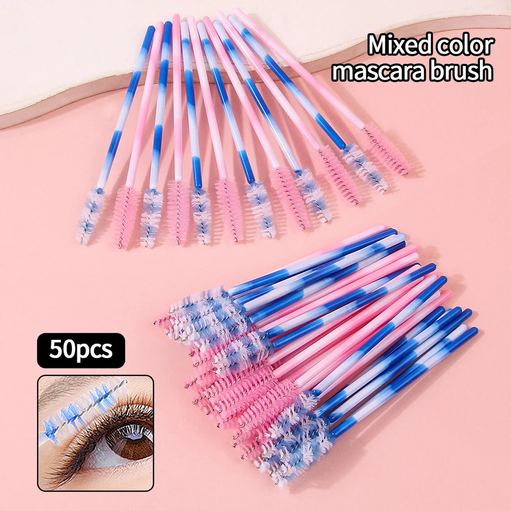 50-Pack Disposable Mascara Wands & Eyebrow Spoolie Brushes Spoolie Brush Set QXL multicolour