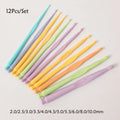 12-Piece Crochet Hook Set 2–10mm | Colorful Plastic Knitting Crochet Hook Set QXL 12Pcs