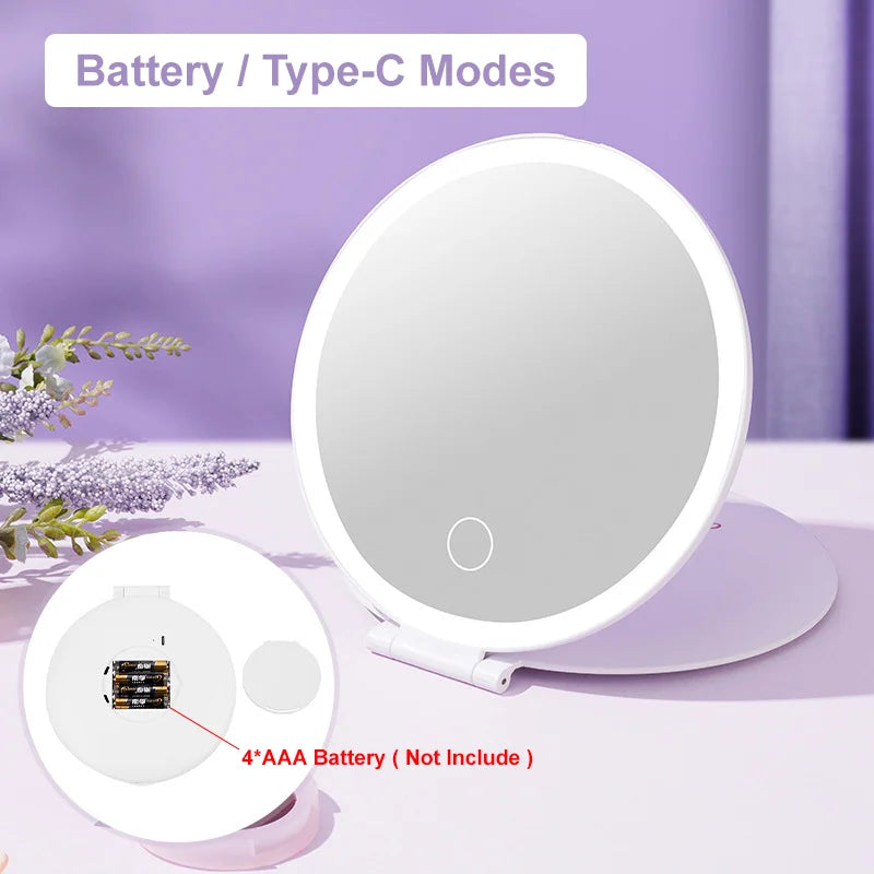 7" Rechargeable LED Makeup Mirror | 3-Color Dimmable Vanity LED Vanity Mirror QXL