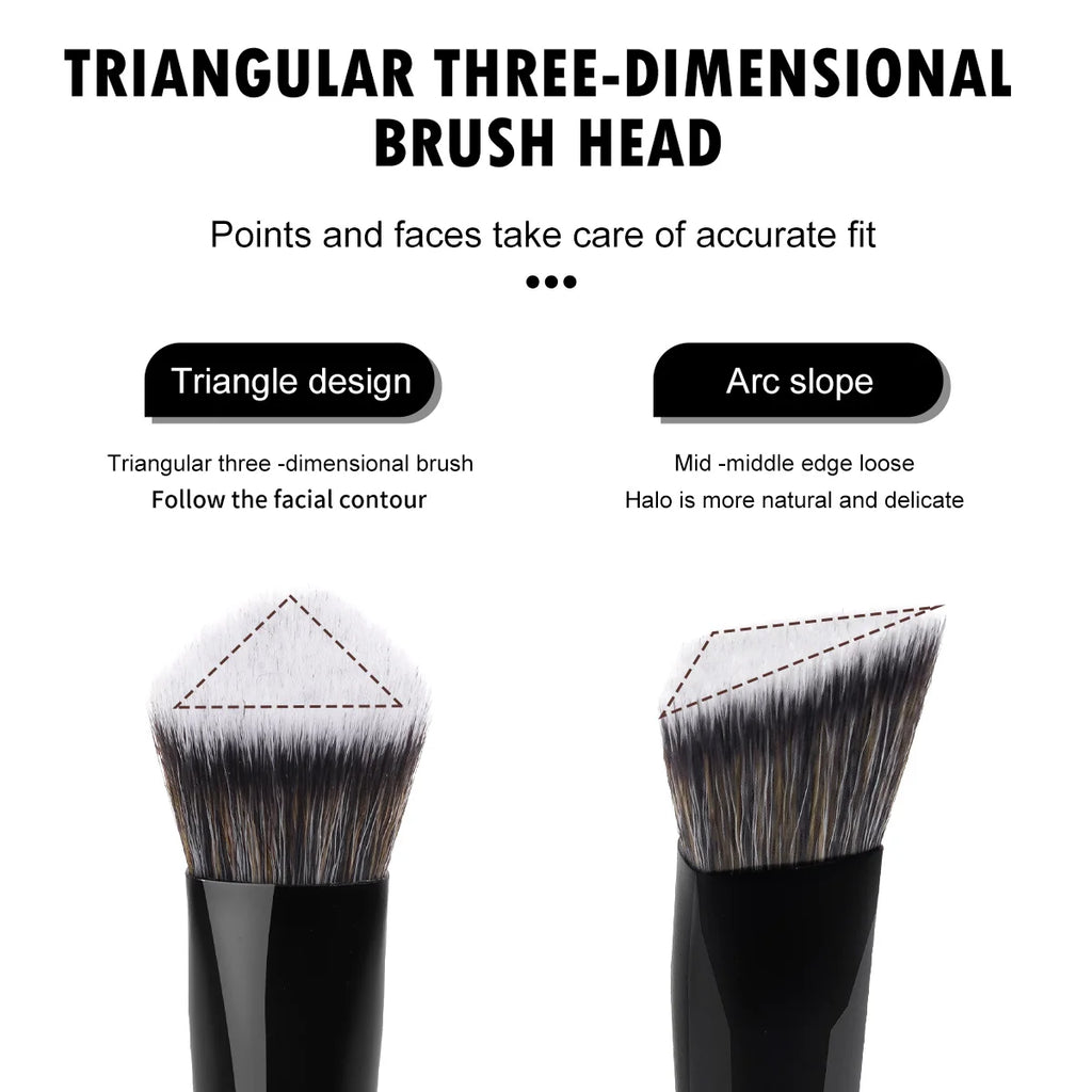 MAANGE 3-Pc Makeup Brush Set | Foundation Powder Blending Makeup Brush Set QXL