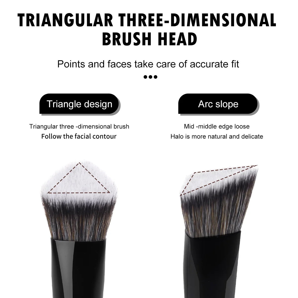 MAANGE 3-Pc Makeup Brush Set | Foundation Powder Blending Makeup Brush Set QXL