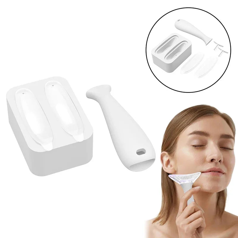 Facial Ice Roller Set with 2 Rollers & Carry Case | Skin Cooling Facial Ice Roller QXL White