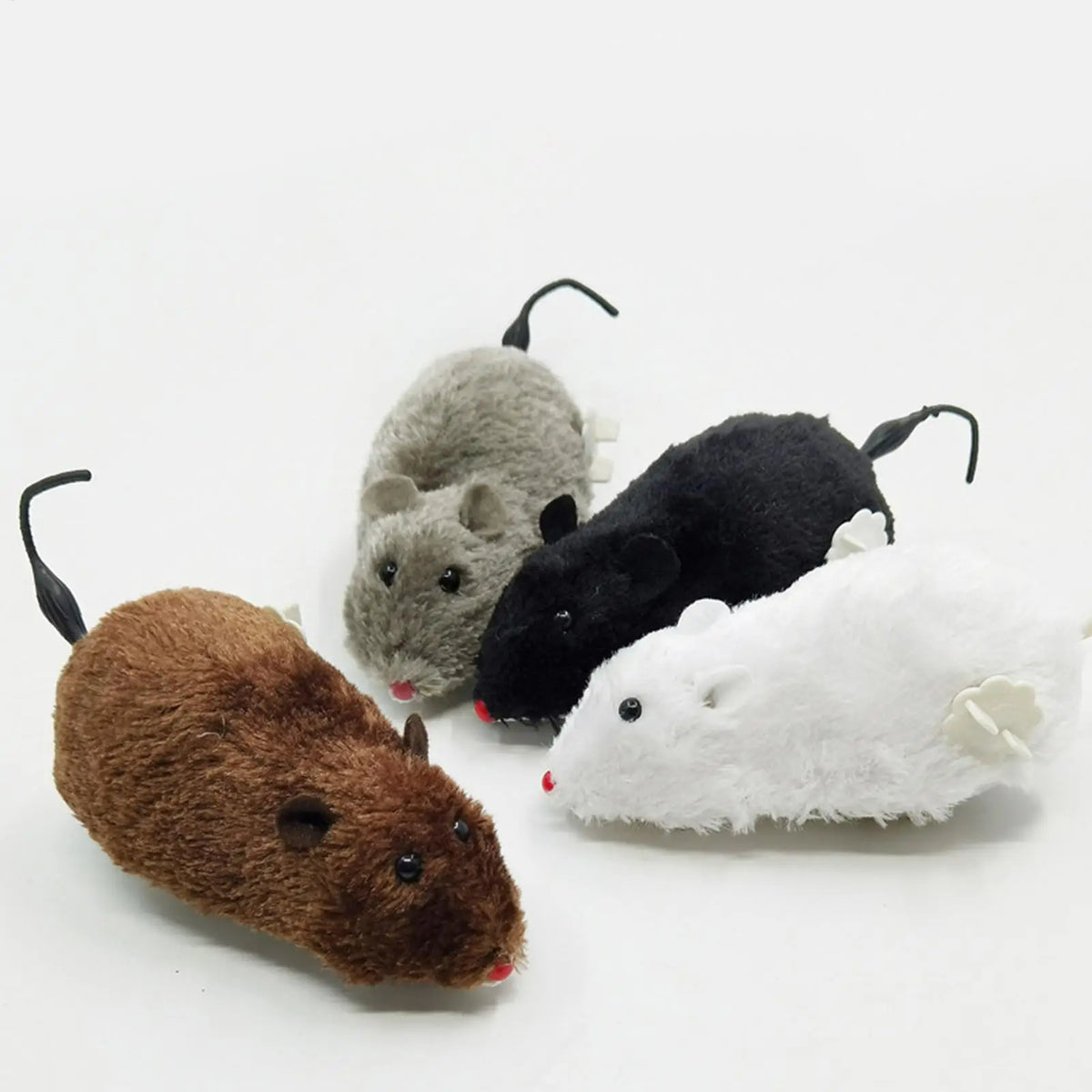 Wind-Up Plush Mouse Cat Toy | Interactive Kitten Chasing Toy Interactive Cat Toy QXL