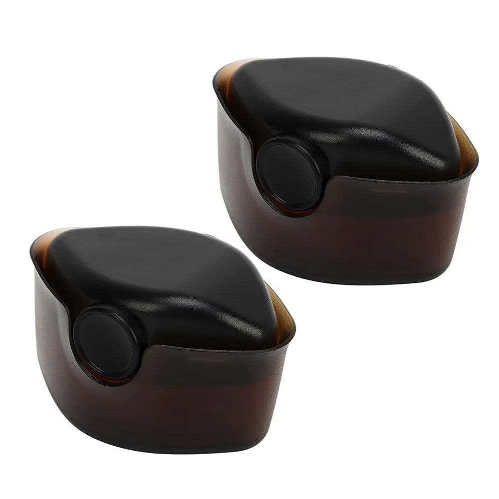 2-Pack Soft Nail Dust & Makeup Brushes with Protective Caps Nail & Makeup Brush QXL Black