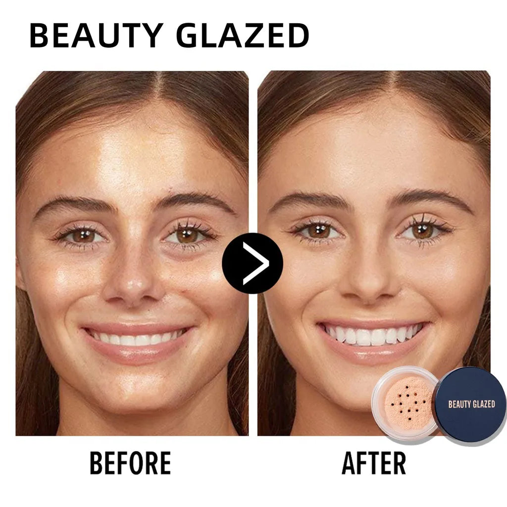 BEAUTY GLAZED Mattifying Loose Powder – Oil Control Matte Finish Loose Setting Powder QXL