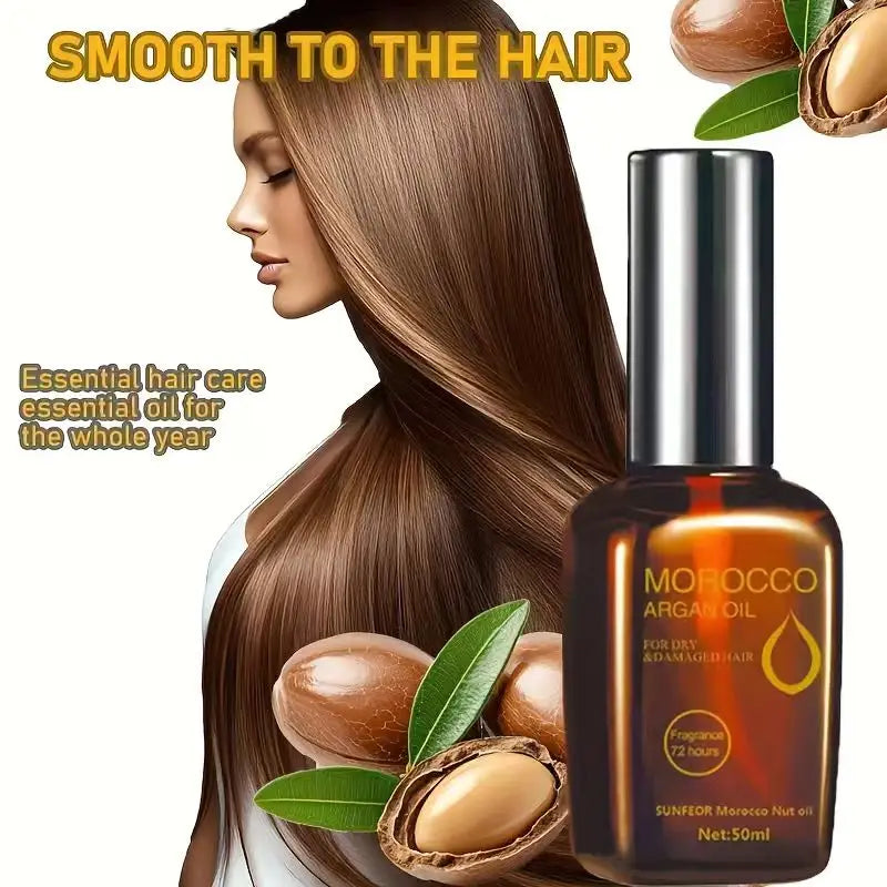Moroccan Argan Oil Hair Serum | Smooth, Moisturize & Shine Hair Care Serum QXL Smoothing & Straightening