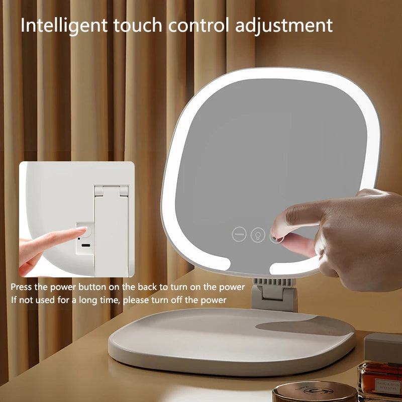 Foldable LED Lighted Makeup Mirror | 3 Color Vanity Mirror LED Vanity Mirror QXL