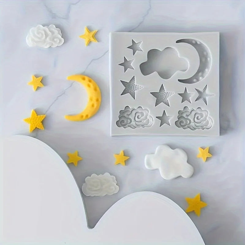 Moon Star Cloud Silicone Baking Mold – Cake & Candy Decoration Silicone Baking Mold QXL