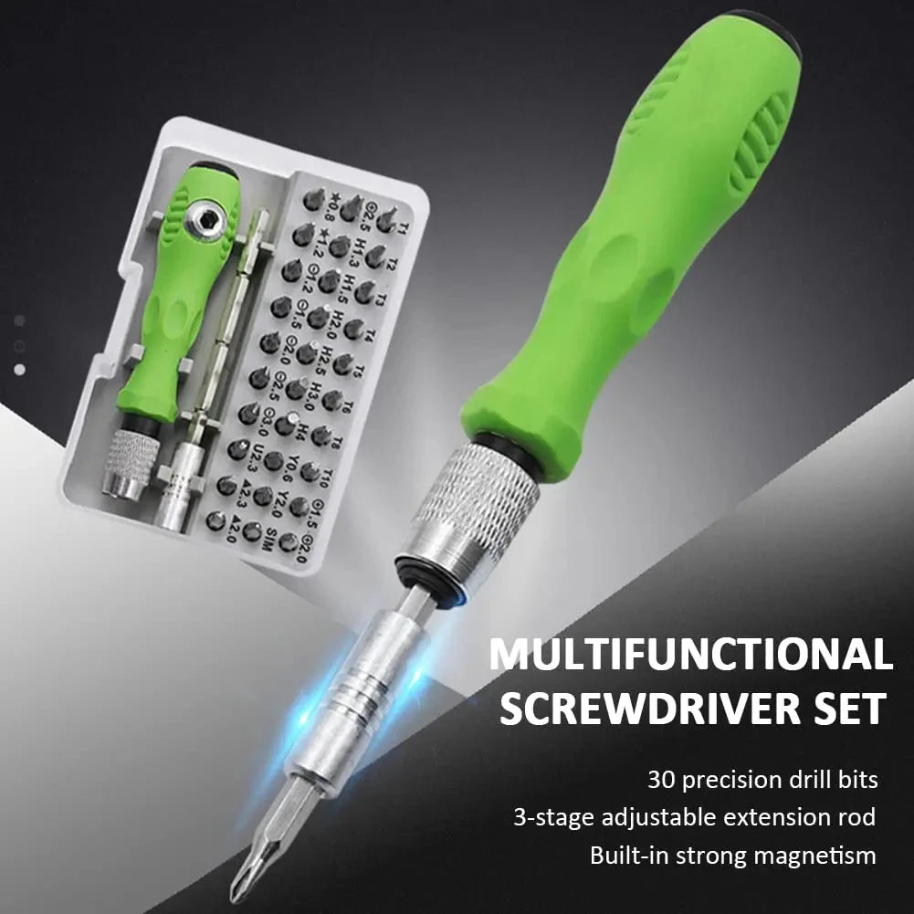 32-in-1 Precision Screwdriver Set | 30 Magnetic CRV Bits Precision Screwdriver Set QXL