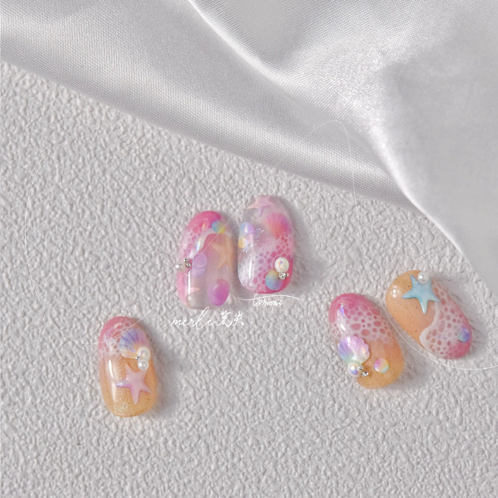 5D Ocean Nail Art Stickers | Starfish & Shell Decals Nail Art Stickers QXL