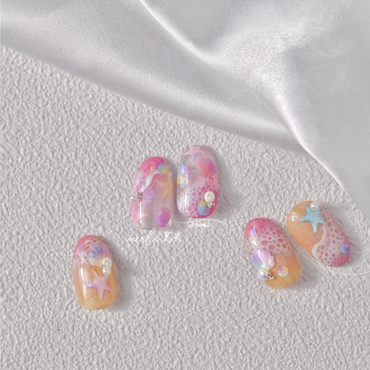 5D Ocean Nail Art Stickers | Starfish & Shell Decals Nail Art Stickers QXL
