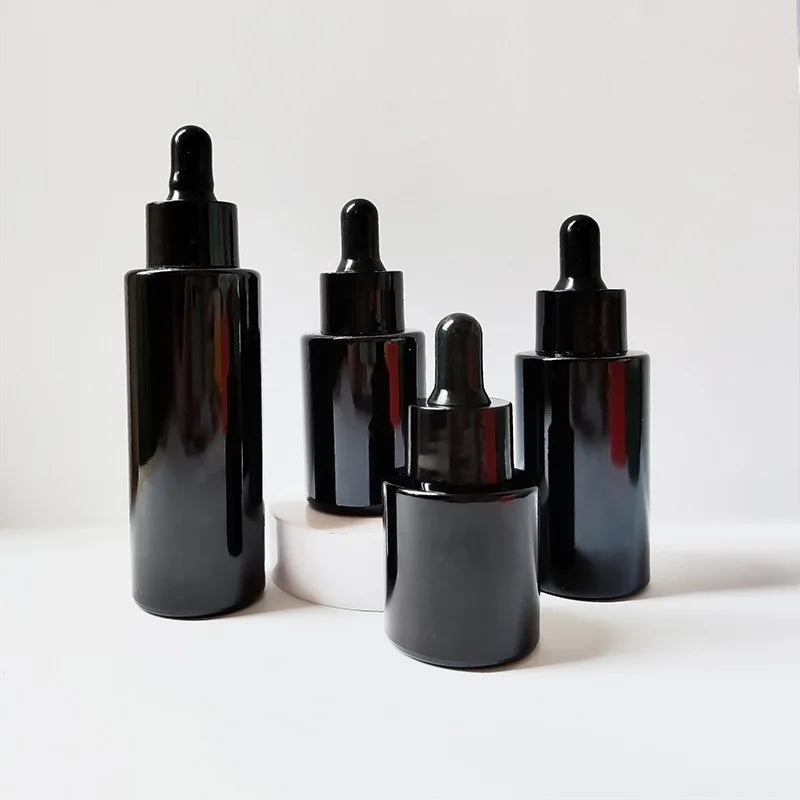 Black Glass Dropper Bottles 20ml 30ml 60ml | Serum & Essential Oil Glass Dropper Bottle QXL