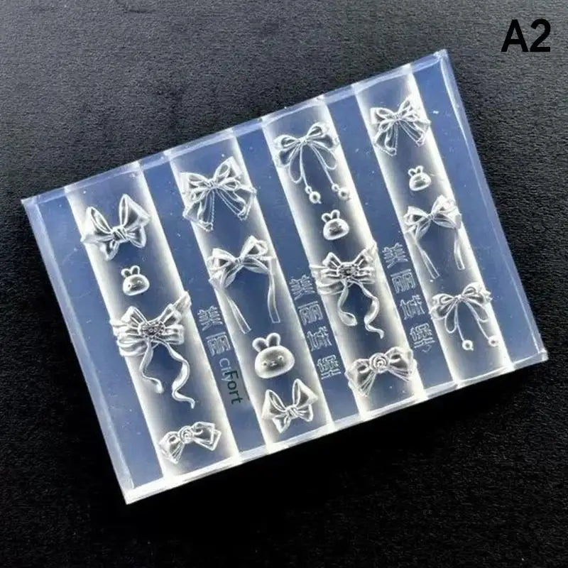 3D Rabbit & Bow Silicone Nail Art Mold | Gel Acrylic Mold Silicone Nail Mold QXL A2
