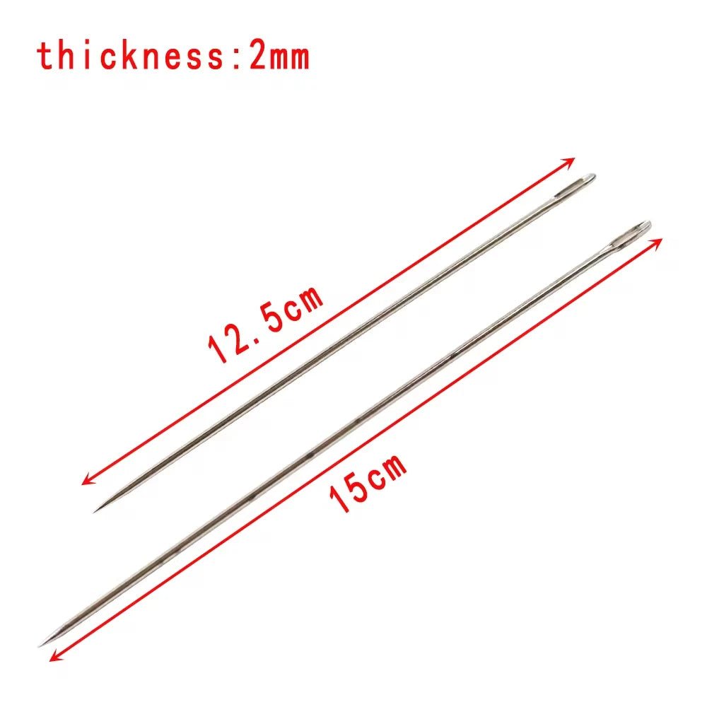 2-Pack Large-Eye Bodkin Needles & Storage Case | Stainless Bodkin Sewing Needle QXL