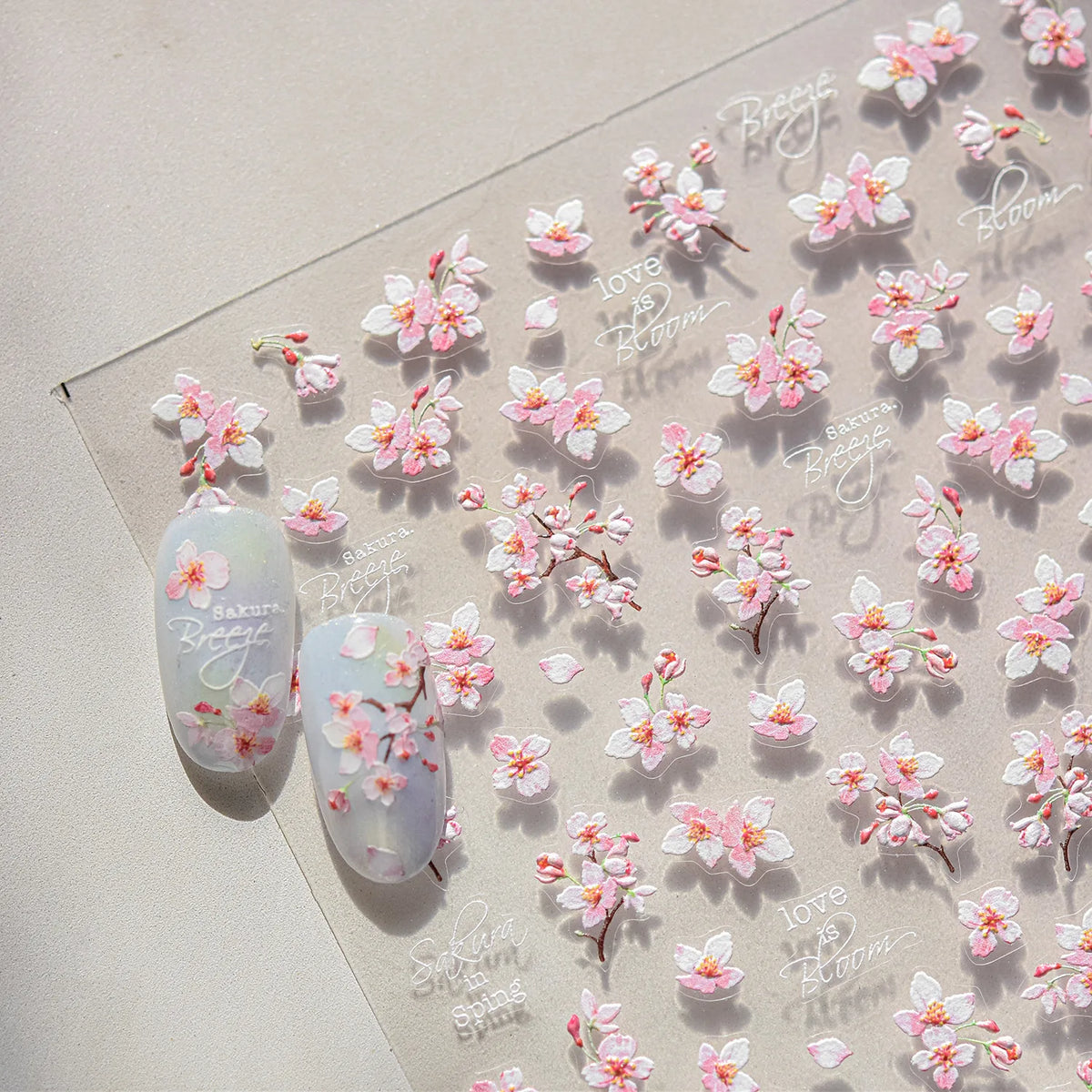 Sakura Cherry Blossom 5D Nail Art Stickers | Floral Decals Nail Art Stickers QXL
