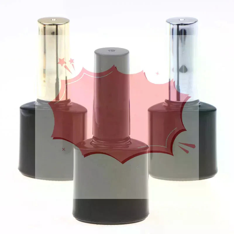 5ml Empty Nail Polish Bottle with Brush | Refillable Black Nail Polish Bottle QXL