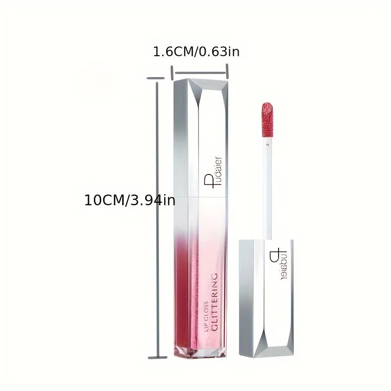 Metallic Glitter Lip Gloss – Waterproof, Non-Sticky & Hydrating Glitter Lip Gloss QXL