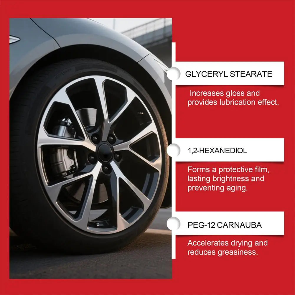 Tire Polishing Paste | Shine Coating Wax with Applicator Sponge Tire Shine Paste QXL