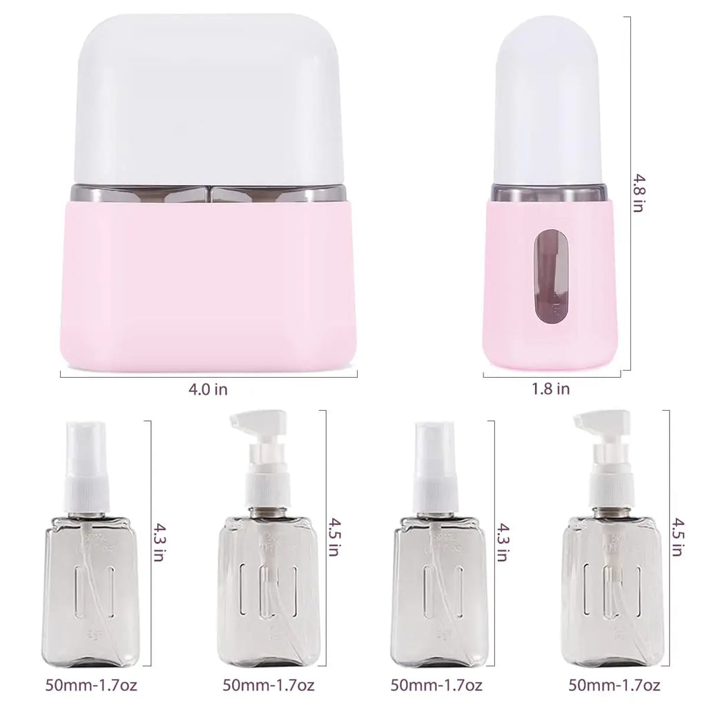 4-Piece TSA Approved Leak-Proof Travel Bottles Set | 50ml Travel Bottle Set QXL