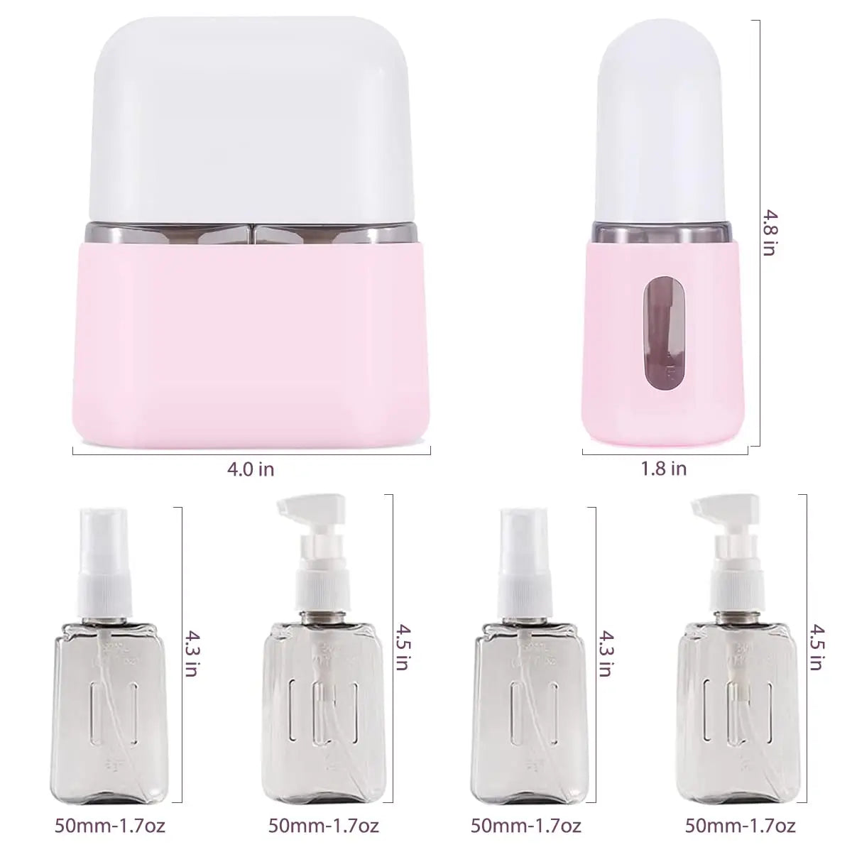 4-Piece TSA Approved Leak-Proof Travel Bottles Set | 50ml Travel Bottle Set QXL