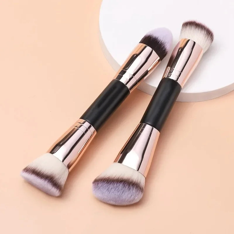 Double-Ended Foundation & Blush Brush | Concealer Powder Set Makeup Brush Set QXL