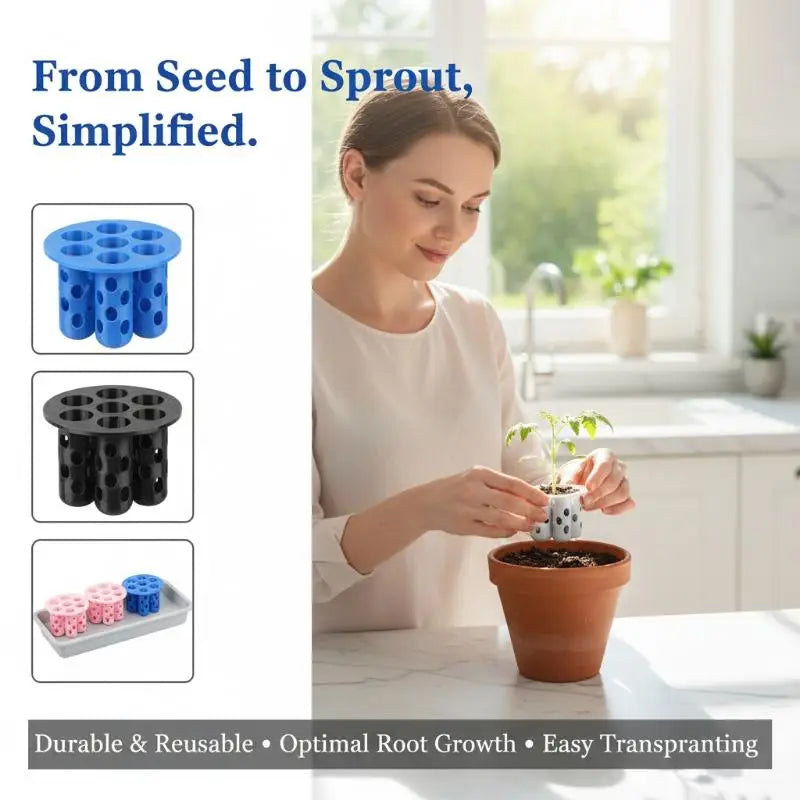 7-Hole Seed Germination Tray | Reusable Soilless Seedling Box Seed Germination Tray QXL
