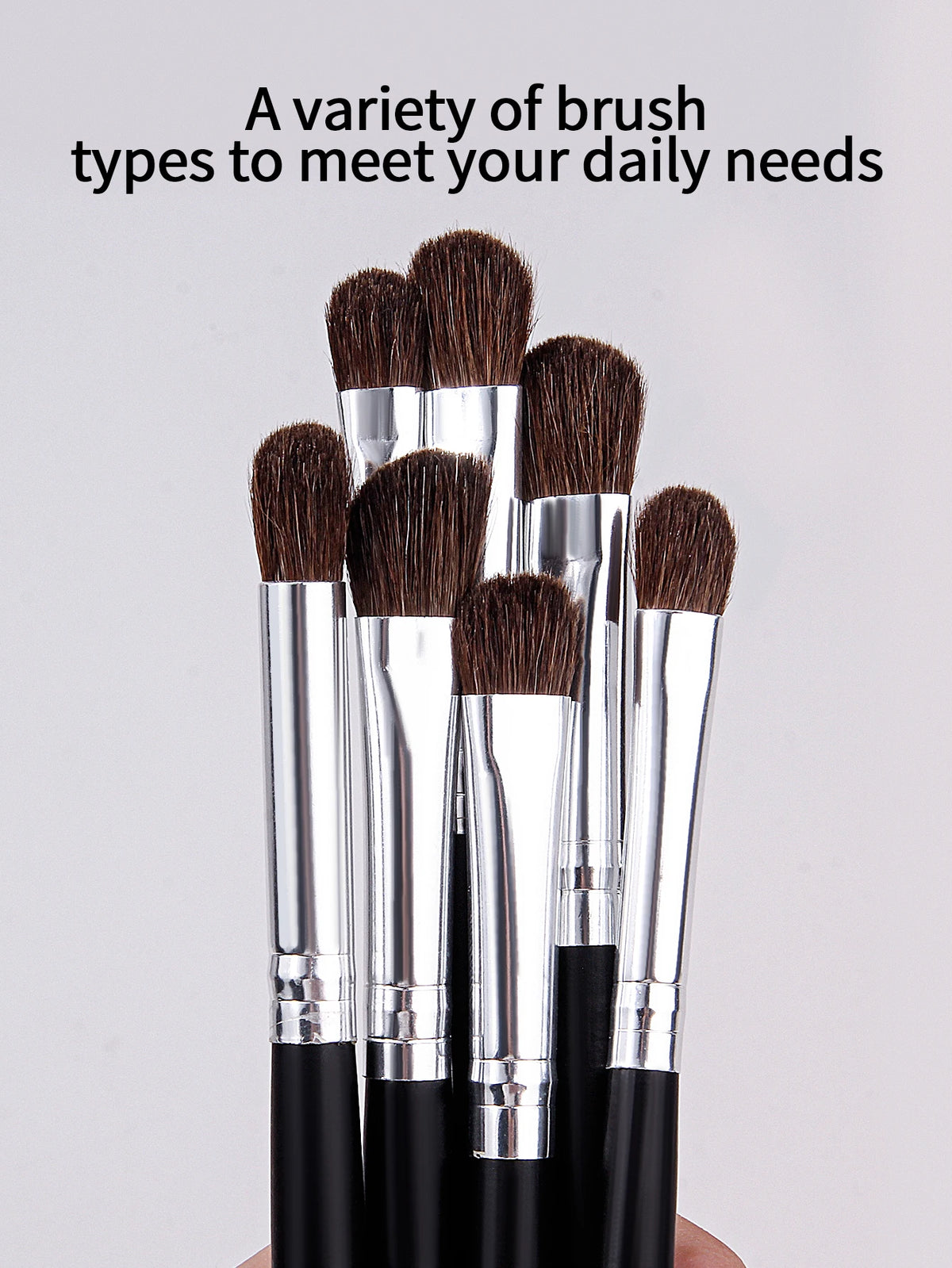 KOSSHOW 7-Pc Pony Hair Eye Makeup Brush Set | Professional Eye Makeup Brush Set QXL