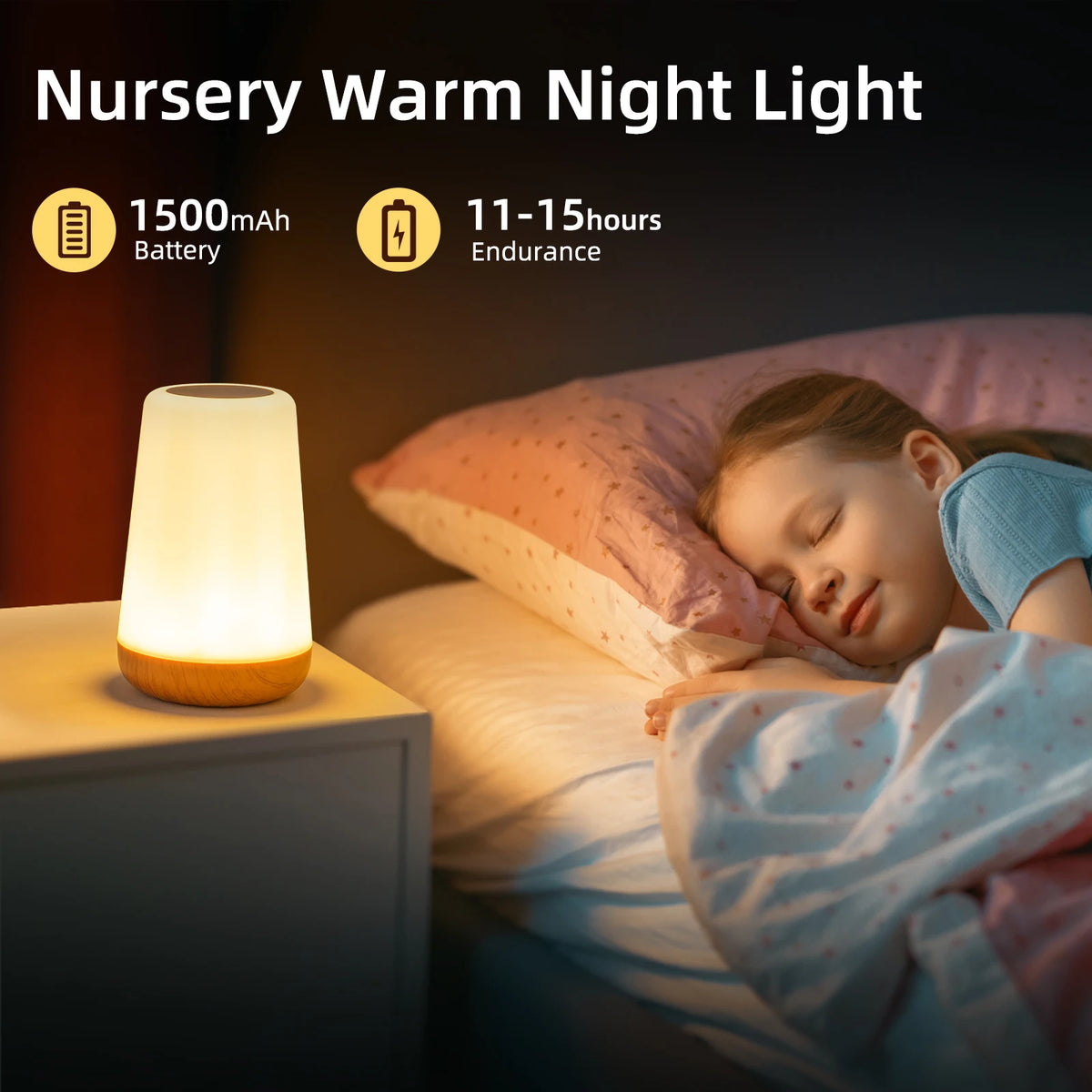 13-Color LED Night Light | Touch & Remote Dimmable Lamp LED Night Light QXL