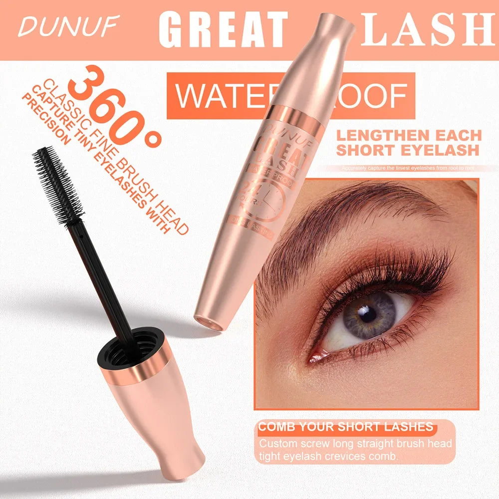 DUNUF 24H Waterproof Mascara | Volumizing & Lengthening Waterproof Mascara QXL
